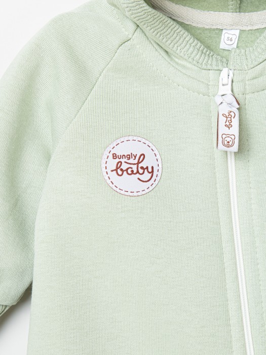 комбинезон с закрытой ножкой "шалфей" утепленный 0+ по цене 2899 руб вид справа