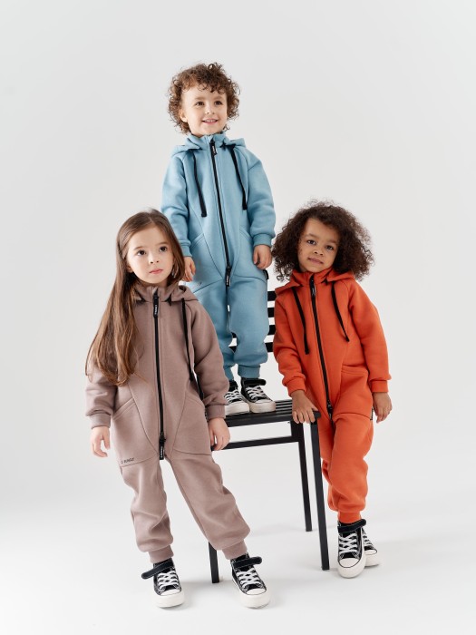 комбинезон-трансформер "аква" утепленный от 1 до 3 лет с изнаночной стороны