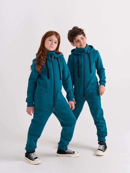 комбинезон-трансформер "изумруд" утепленный 7+ от 8 до 12 лет с изнаночной стороны