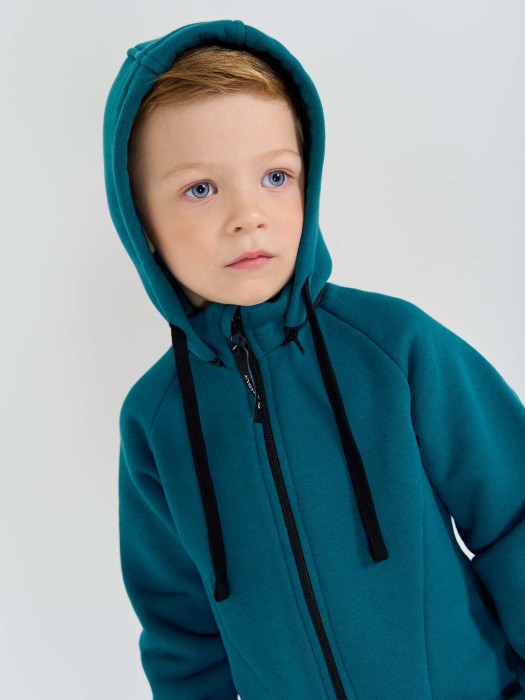 комбинезон-трансформер "изумруд" утепленный повседневного стиля с лицевой стороны