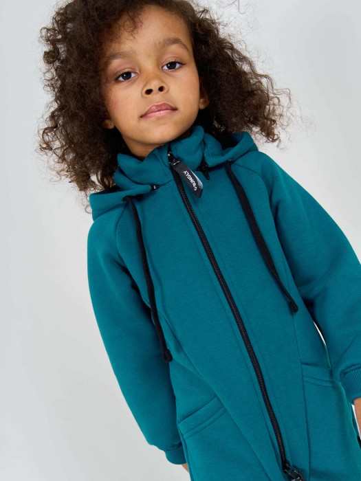 комбинезон-трансформер "изумруд" утепленный от 1 до 3 лет с изнаночной стороны