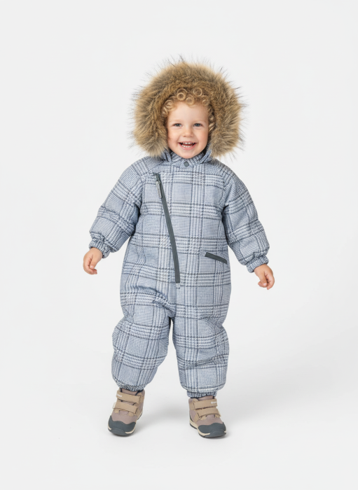 комбинезон зимний ретро "голубой" от бренда bungly вид слева