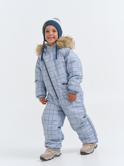 комбинезон зимний ретро "голубой" активного стиля с лицевой стороны