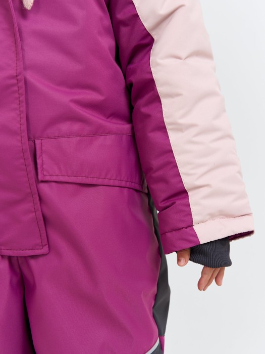 комбинезон зимний с системой роста "фуксия" из проверенных материалов спереди