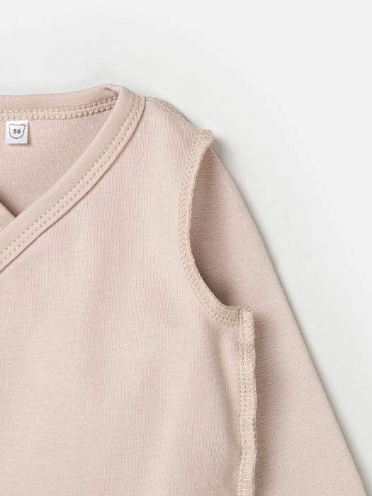 комплект боди-кимоно с наружными швами "сливки/крем-брюле" 2 шт 0+ по цене 2399 руб вид справа