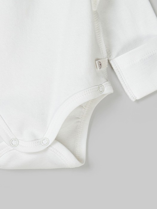 комплект боди-кимоно с наружными швами "сливки/крем-брюле" 2 шт 0+ из проверенных материалов спереди