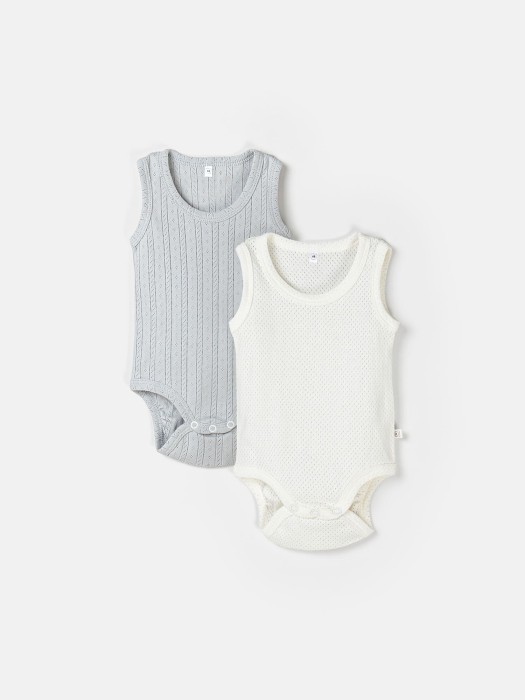 комплект боди "молоко/жемчуг" из ажурного хлопка 0+ фотография