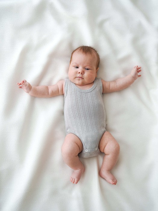 комплект боди "молоко/жемчуг" из ажурного хлопка 0+ от 1 до 3 лет с изнаночной стороны