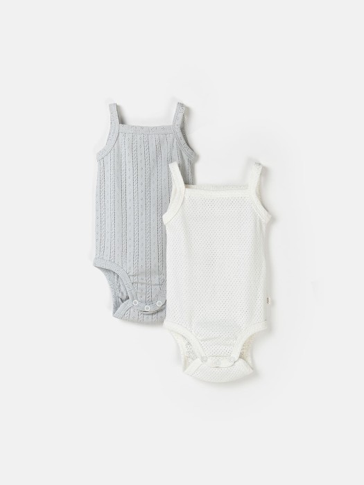 комплект боди "молоко/жемчуг" из ажурного хлопка для девочек 0+ фотография
