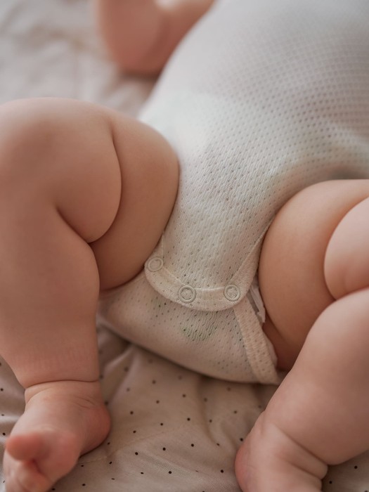 комплект боди "молоко/жемчуг" из ажурного хлопка для девочек 0+ из хлопка спереди