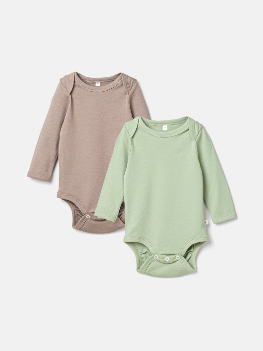 комплект боди с длинным рукавом "кокос/шалфей" 0+ фотография