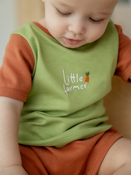 комплект футболка и шорты "бамбук" с принтом 0+ универсального стиля с лицевой стороны