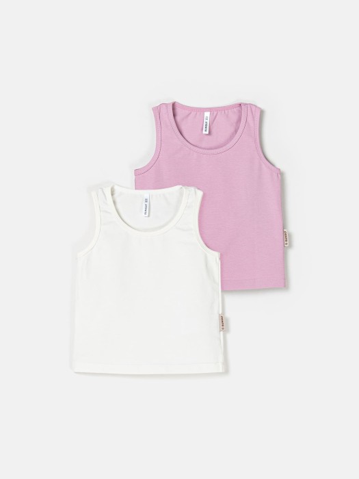 комплект маек для девочек "пудра/молоко" 2 шт фотография