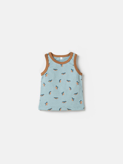 комплект майка и трусы "пингвины" для мальчика 2 шт 0+ от бренда bungly вид слева