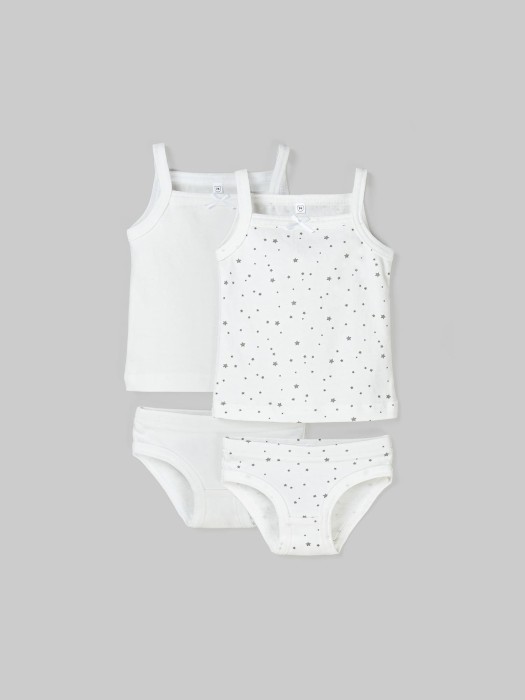 комплект майка и трусы "звездочки" для девочки 2 шт 0+ фотография