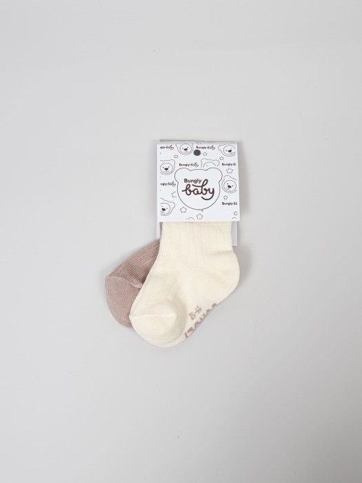 комплект носков "тофу/беж" 2 шт 0+ фотография