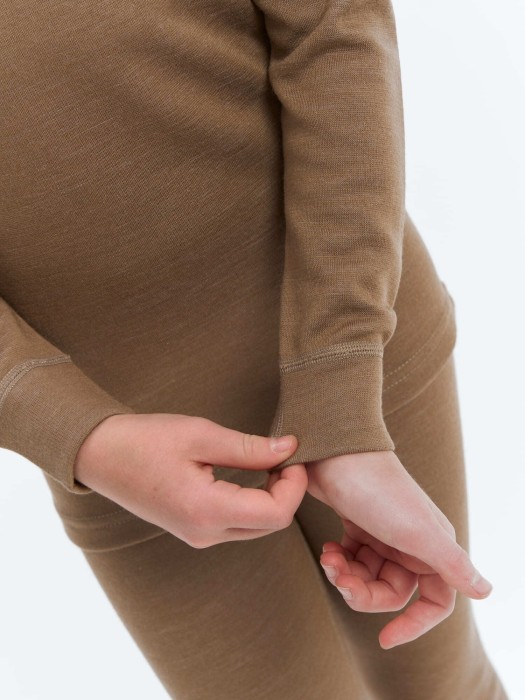 комплект термо "какао меланж" с шерстью 7+ от 8 до 12 лет с изнаночной стороны