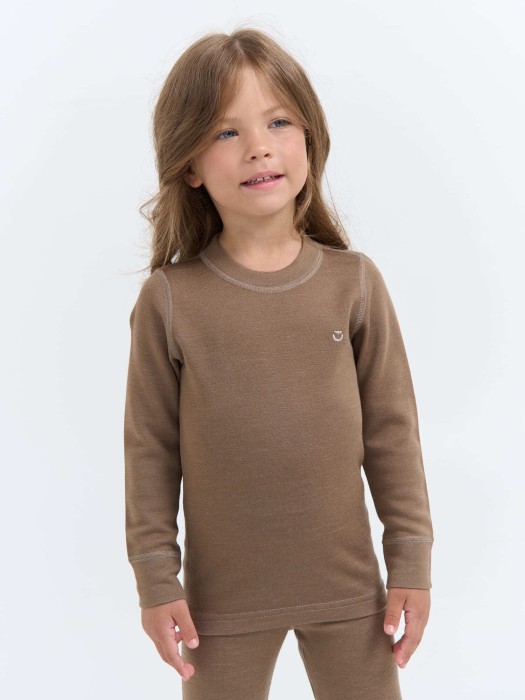 комплект термо "какао меланж" с шерстью активного стиля с лицевой стороны