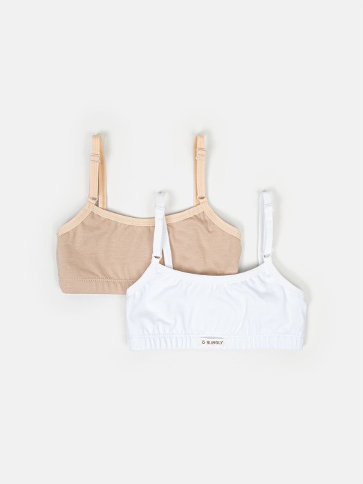 комплект топов для девочек "сахар/беж" 2 шт 7+ фотография