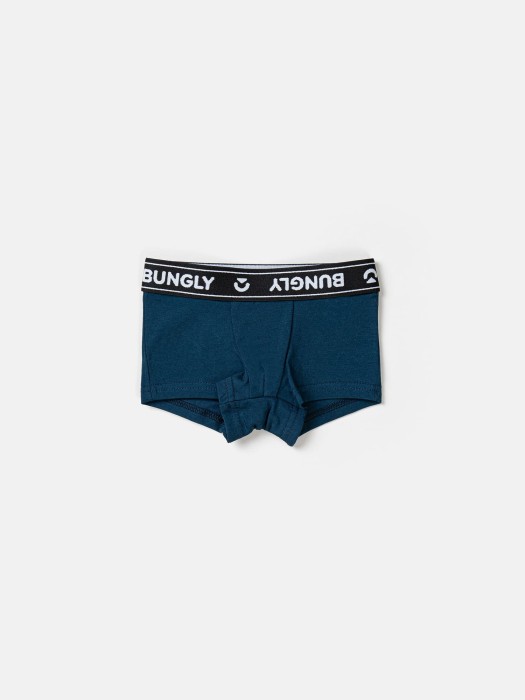 комплект трусов для мальчиков "фисташка/петроль" 2шт 7+ от бренда bungly вид слева