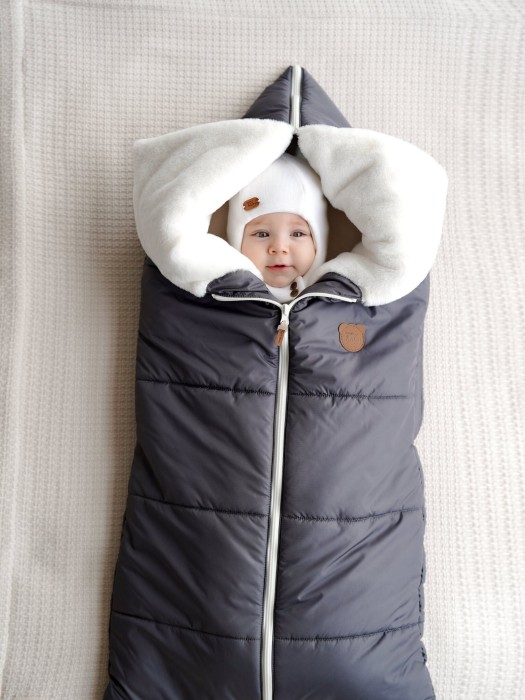 конверт-одеяло "графит" 0+ от бренда bungly вид слева