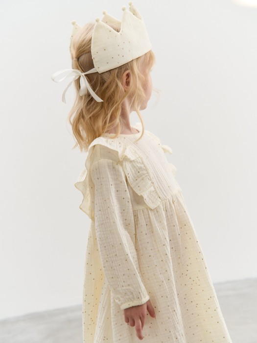 корона муслиновая "восторг" 0+ из муслина спереди