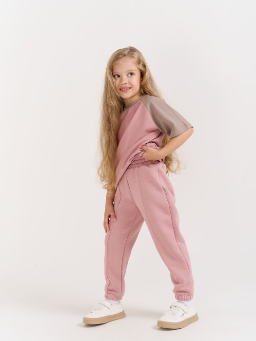 костюм "дымчатая роза" утепленный повседневного стиля с лицевой стороны