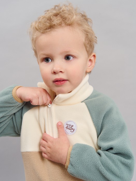 костюм флисовый колор блок "полынь" 0+ из россии вид сбоку