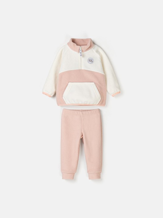 костюм флисовый колор блок "пудра" 0+ фотография