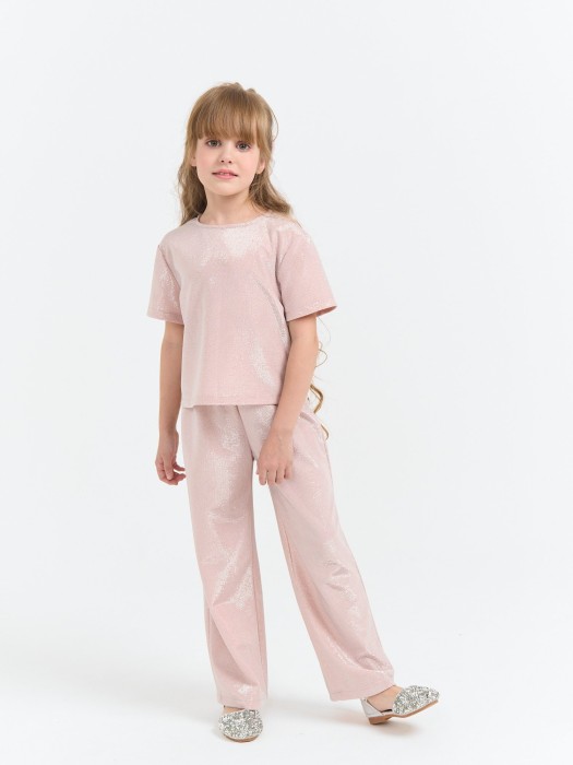 костюм из люрекса "розовая дымка" универсального стиля с лицевой стороны