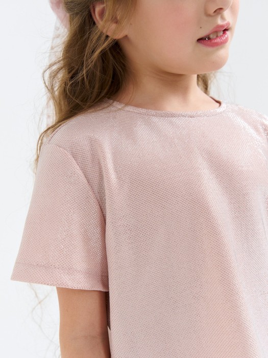 костюм из люрекса "розовая дымка" от 1 до 3 лет с изнаночной стороны