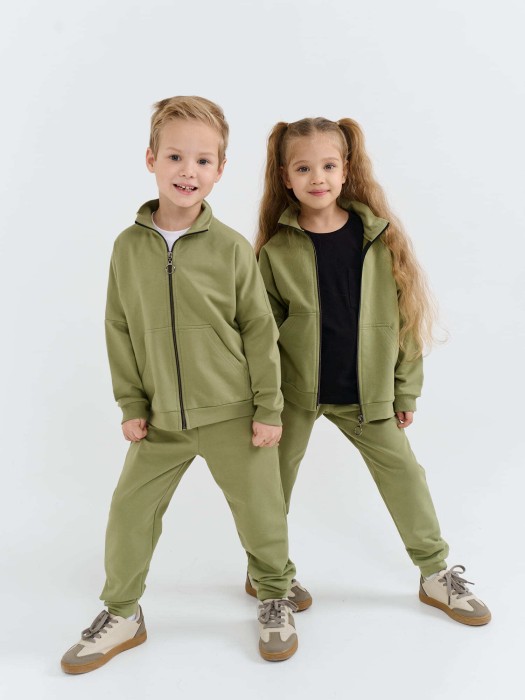 костюм облегченный с олимпийкой "олива" фотография