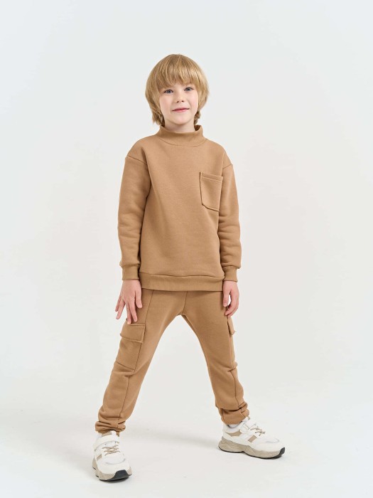 костюм "песок" утепленный от 1 до 3 лет с изнаночной стороны