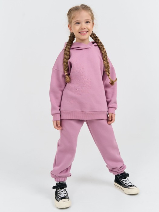 костюм с худи "орхидея" с вышивкой утепленный фотография