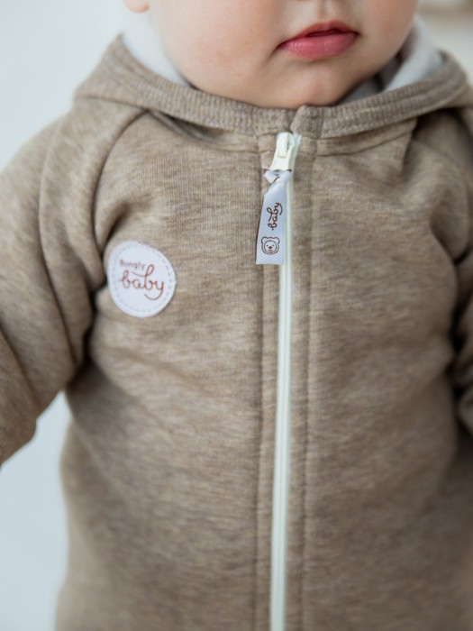 костюм с толстовкой "халва" утепленный 0+ от 1 до 3 лет с изнаночной стороны