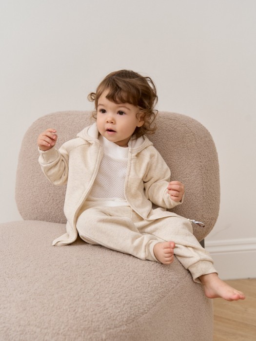костюм с толстовкой "ванильный пудинг" утепленный 0+ от бренда bungly вид слева