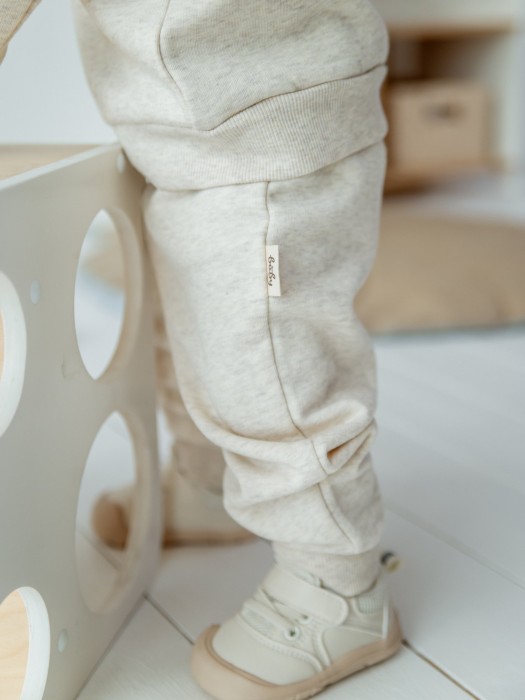 костюм с толстовкой "ванильный пудинг" утепленный 0+ от 1 до 3 лет с изнаночной стороны