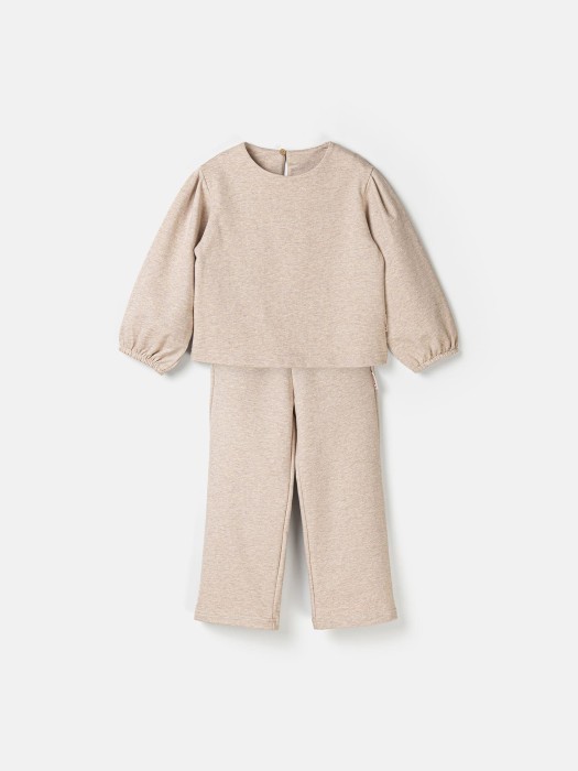 костюм со свитшотом из 100% хлопка "бежевый меланж" облегченный фотография