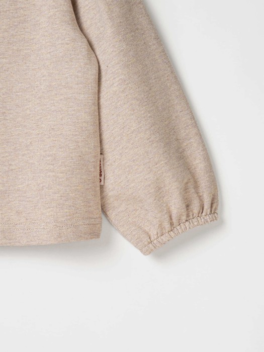 костюм со свитшотом из 100% хлопка "бежевый меланж" облегченный из россии вид сбоку