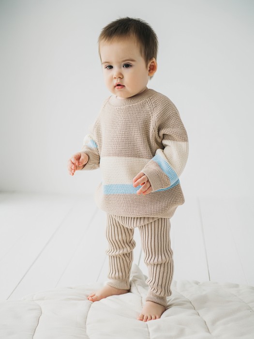 костюм вязаный "тофу/нюд" 0+ из россии вид сбоку