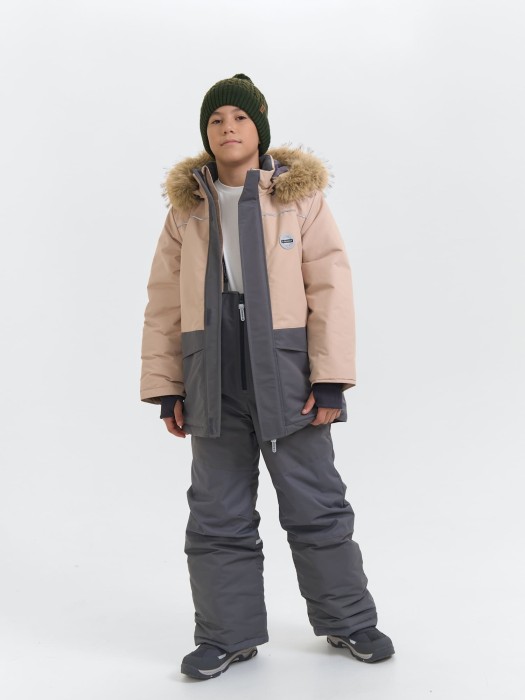 костюм зимний с системой роста "графит" 7+ от бренда bungly вид слева