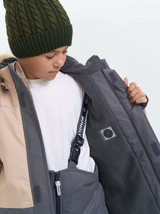 костюм зимний с системой роста "графит" 7+ от 8 до 12 лет с изнаночной стороны