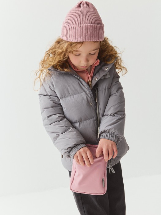куртка демисезонная дутая "пепел" от 1 до 3 лет с изнаночной стороны