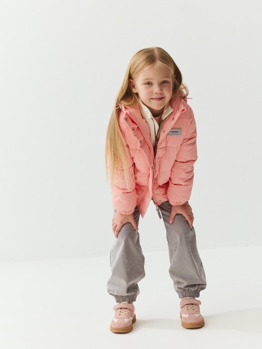 куртка демисезонная дутая "персик" из проверенных материалов спереди