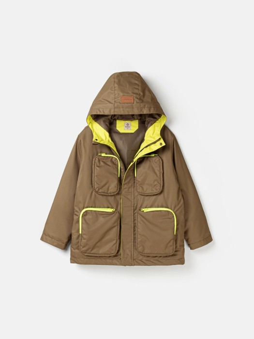 куртка демисезонная "хаки" 7+ от бренда bungly вид слева