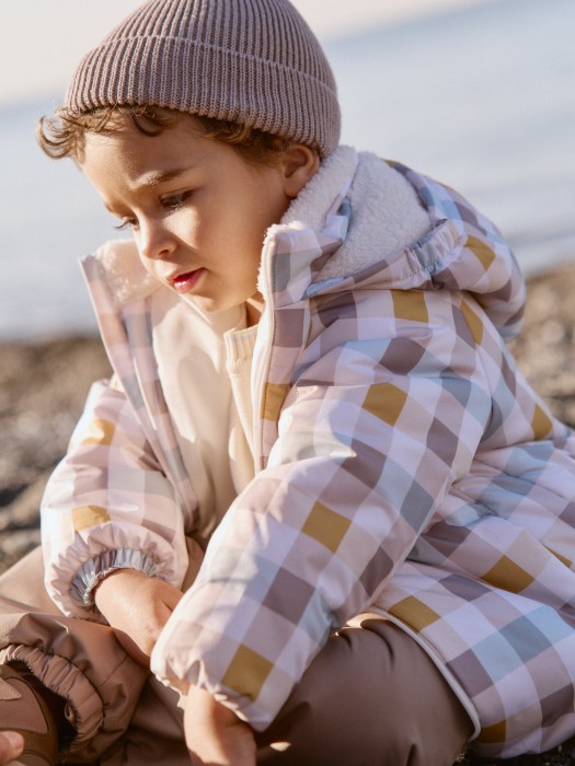 куртка демисезонная "клеточка" 0+ от 1 до 3 лет с изнаночной стороны