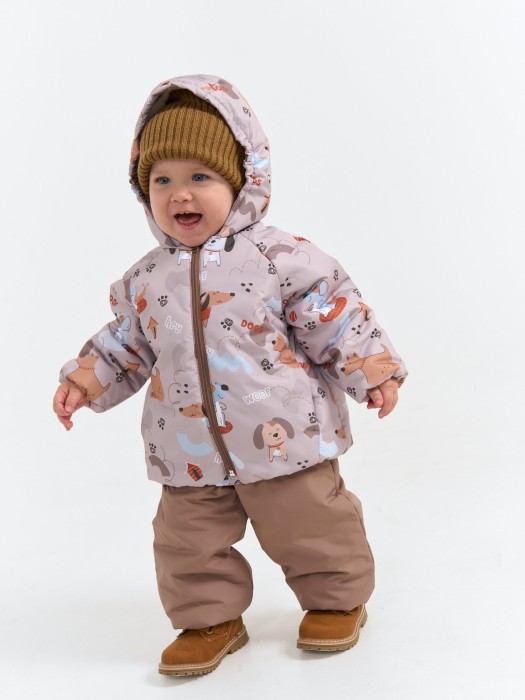 куртка демисезонная "мой щенок/беж" 0+ фотография