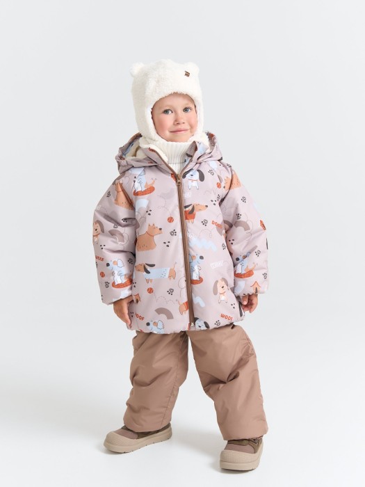 куртка демисезонная "мой щенок/беж" 0+ из россии вид сбоку