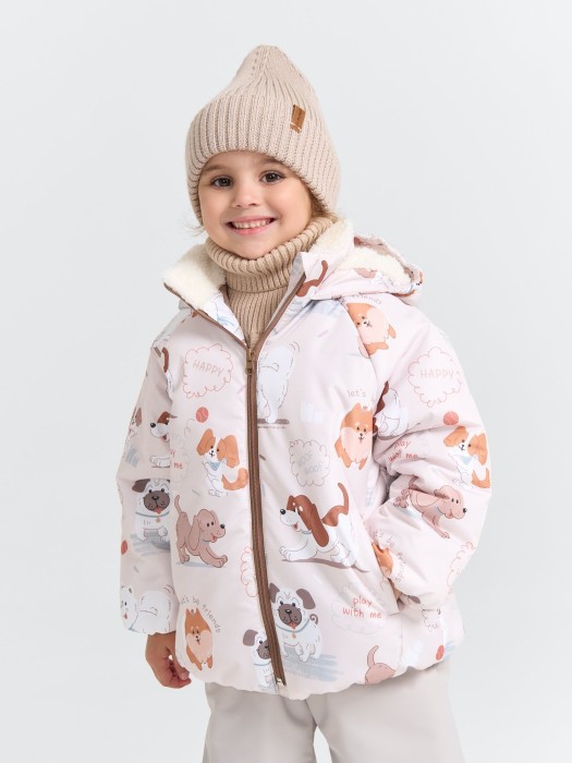 куртка демисезонная "мой щенок/тофу" 0+ от бренда bungly вид слева