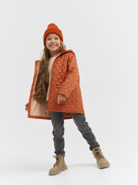 куртка демисезонная стеганая "карамель" от 1 до 3 лет с изнаночной стороны